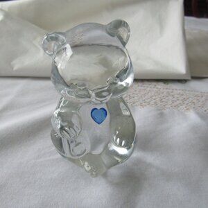 Swarvorski Crystal Bear with Blue Heart.